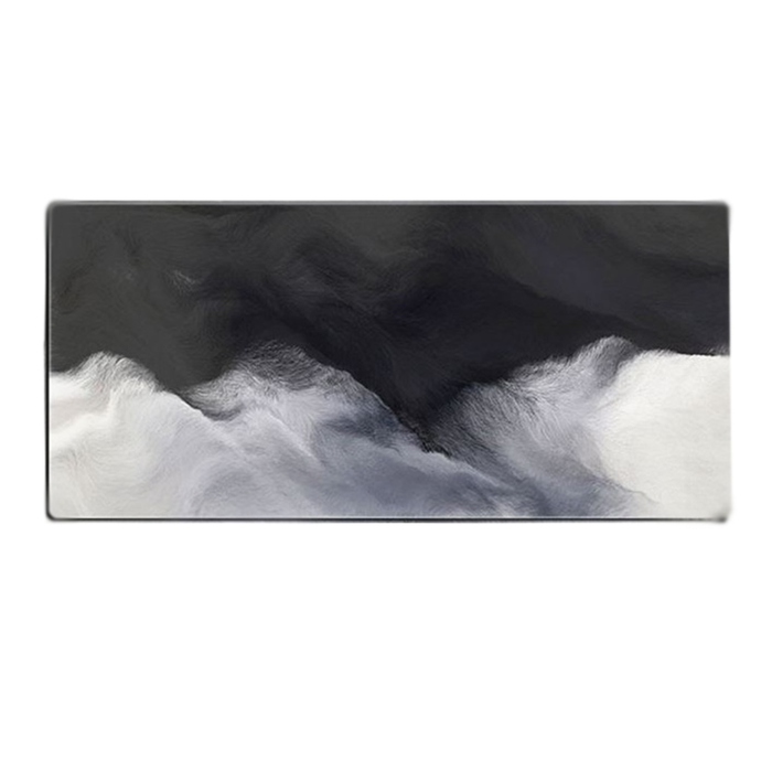 Anymob Mouse Pad Black White 400X900X3MM Abstract Computer Keyboard Pad Non-Slip Rubber Mat