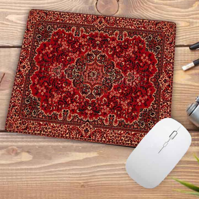 Anymob Mouse Pad Red Orange 22X18CM Persian Tribal Carpet Computer Office Desk Non-Slip Mat