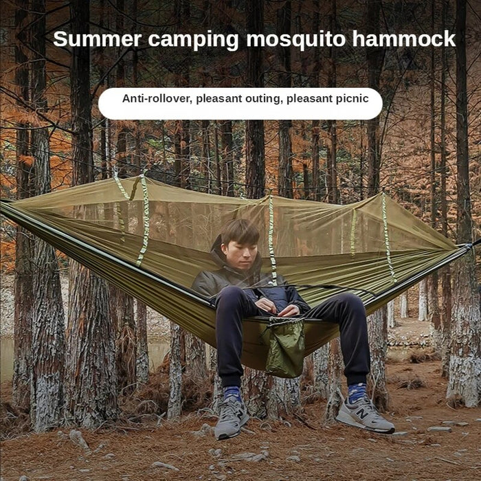 Anypack Camping Swing Chair Blue Outdoor Mosquito Net Hammock Anti-Mosquito Nylon Parachute Cloth Indoor Swing Chair Portable Camping Supplies