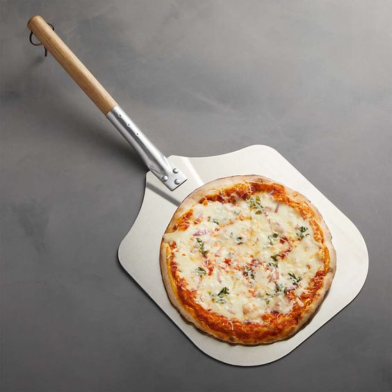 Anygleam 30x35cm Pizza Spatula With Wooden Handle Bakeware Kitchen Tools No Oxidation