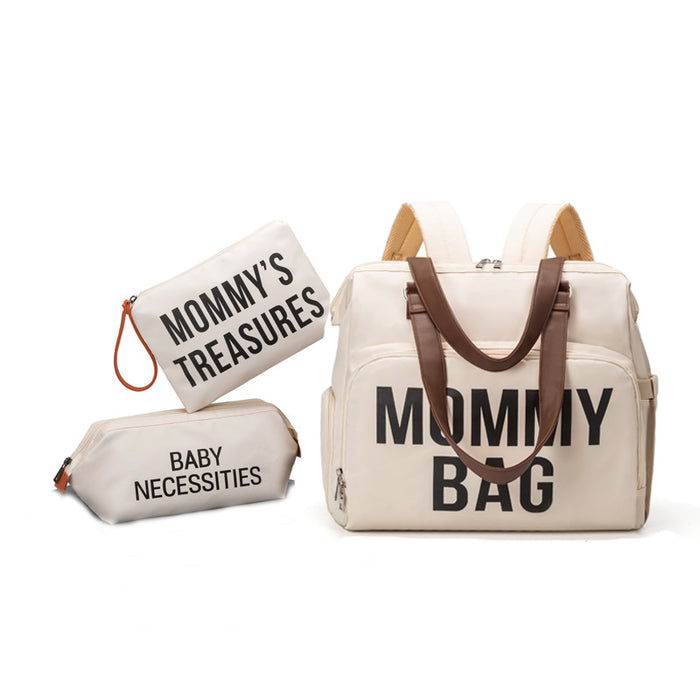 Anymom Mommy Diaper Bags White 3 pcs Set Nappy Backpack Maternity Multifunctional Handbag Large Capacity Luggage Sleeve