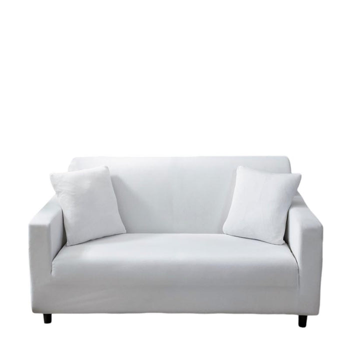 Anyhouz 3 Seater Sofa Cover Plain White Style and Protection For Living Room Sofa Chair Elastic Stretchable Slipcover