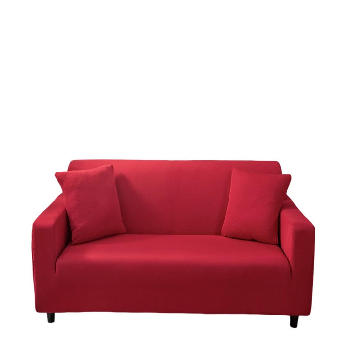 Anyhouz 3 Seater Sofa Cover Plain Red Style and Protection For Living Room Sofa Chair Elastic Stretchable Slipcover