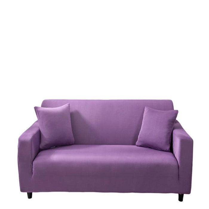 Anyhouz 3 Seater Sofa Cover Plain Purple Style and Protection For Living Room Sofa Chair Elastic Stretchable Slipcover