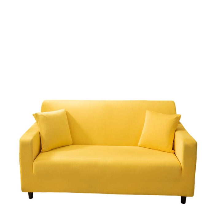 Anyhouz 3 Seater Sofa Cover Plain Yellow Style and Protection For Living Room Sofa Chair Elastic Stretchable Slipcover