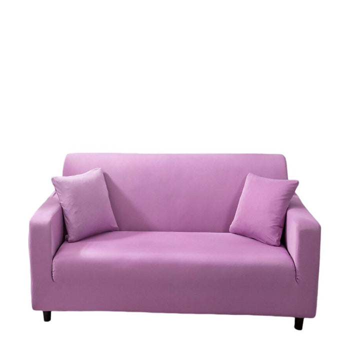 Anyhouz 3 Seater Sofa Cover Plain Light Purple Style and Protection For Living Room Sofa Chair Elastic Stretchable Slipcover