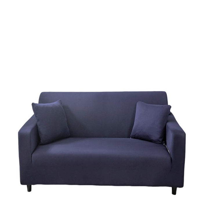 Anyhouz 3 Seater Sofa Cover Plain Navy Blue Style and Protection For Living Room Sofa Chair Elastic Stretchable Slipcover