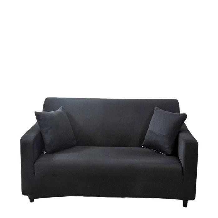 Anyhouz 3 Seater Sofa Cover Plain Black Style and Protection For Living Room Sofa Chair Elastic Stretchable Slipcover