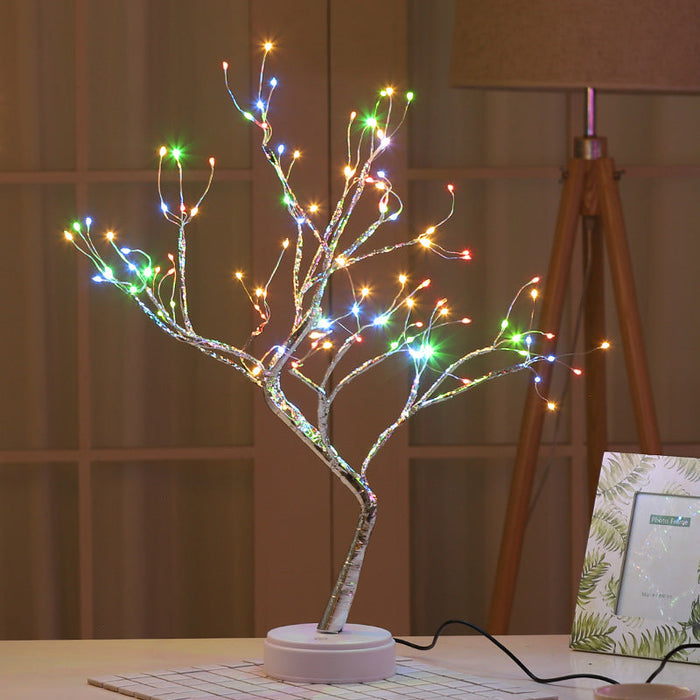 Anyhouz Table Lamp Colorful 108 LED Bonsai Tree Desk Light USB Rechargeable For Living Room