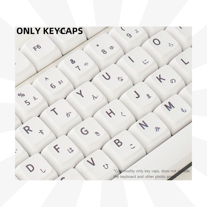 Anymob Keycap Keyboard Grey 127 English keys Minimalist Customized Sided Heat Submlimation Switch Fit Bag