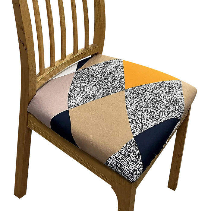 Anyhouz Chair Cover Multicolor Diagonal Print Stretch Seat Cover for Home Dinning Kitchen Washable Removable