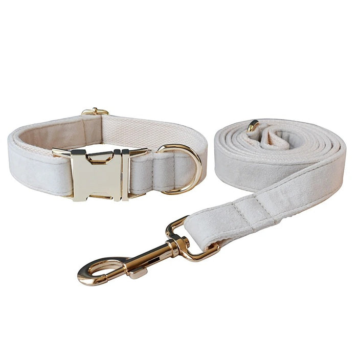 Anywags Pet Collar Leash Set White Supplies Dog Accessories