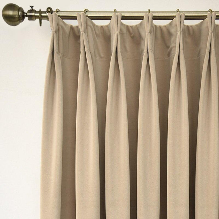 Anyhouz 300cm Khaki High Quality Modern Velvet Blackout Curtains for Living Room Bedroom Dining Luxury Window Drape