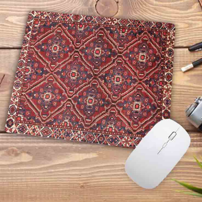 Anymob Mouse Pad Brown 22X18CM Persian Tribal Carpet Computer Office Desk Non-Slip Mat