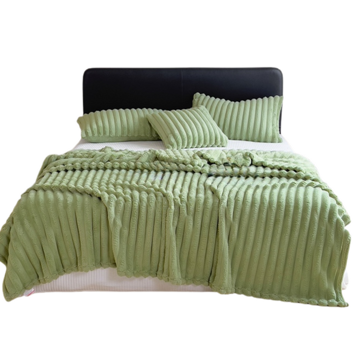 Anyhouz Blanket Green Velvet Fluffy Coral Fleece Sofa Warm Bed