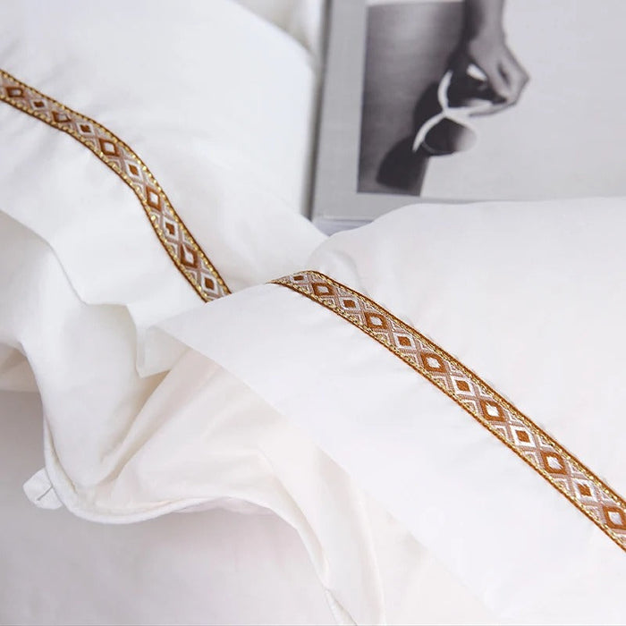 Anyhouz Duvet Cover White Luxurious Style Cotton Bed Comforter