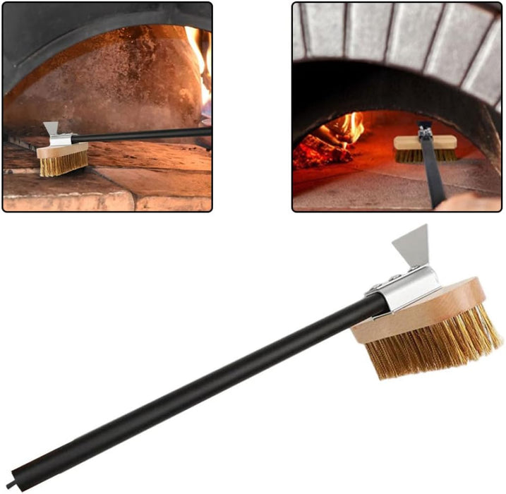 AnyGleam Black 41cm Oven Copper Brush with Metal Scraper Tool Cleaning Accessories