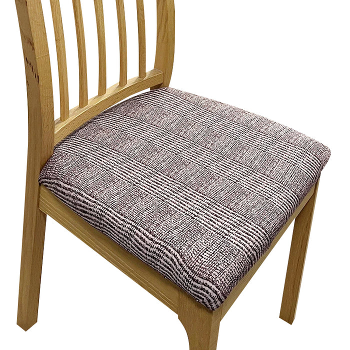 Anyhouz Chair Cover Dark Brown Wavey and Straight Line Pattern Stretch Seat Cover for Home Dinning Kitchen Washable Removable