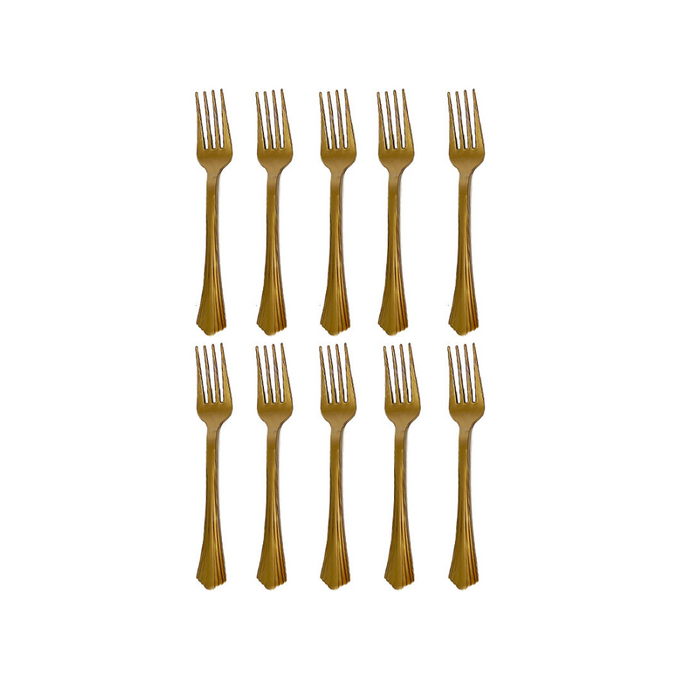 Anyparty Disposable Forks 10Pcs Rose Gold Latex Tableware