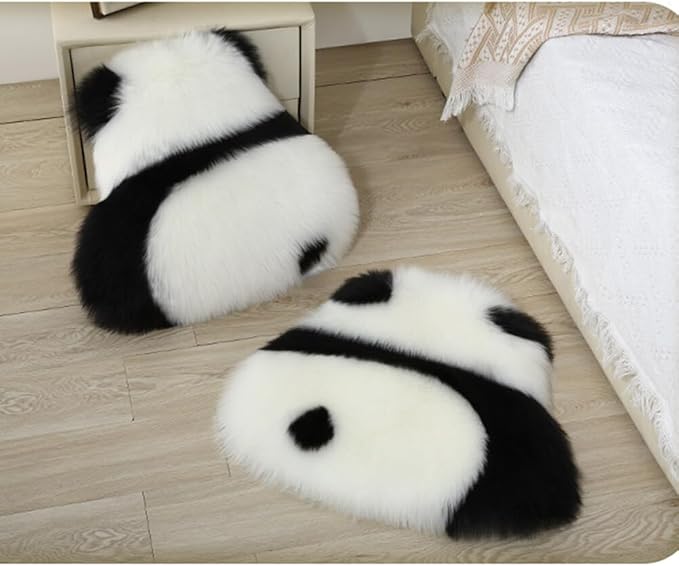 Anyhouz Seat Cushion Panda Cute Back View Comfortable Soft Fur