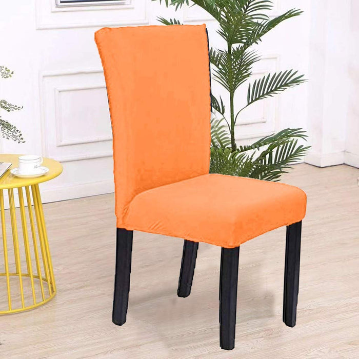 Anyhouz Chair Cover Plain Orange with Anti-Dirt and Elastic Material for Dining Room Kitchen Wedding Hotel Banquet Restaurant