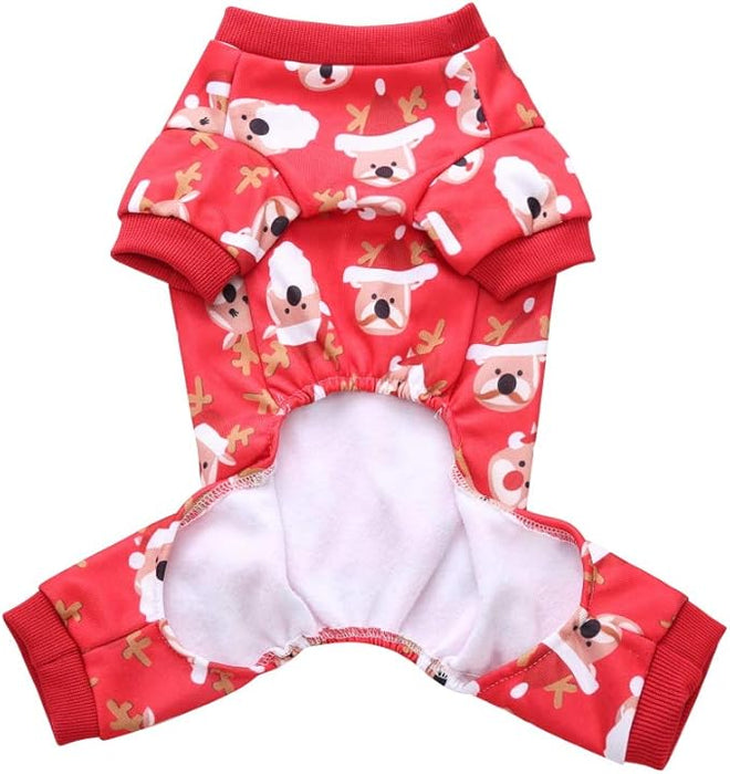 Anywags Pet Clothes Red Santa Claus Print Dog Cat Christmas Outfit Holiday Accessories