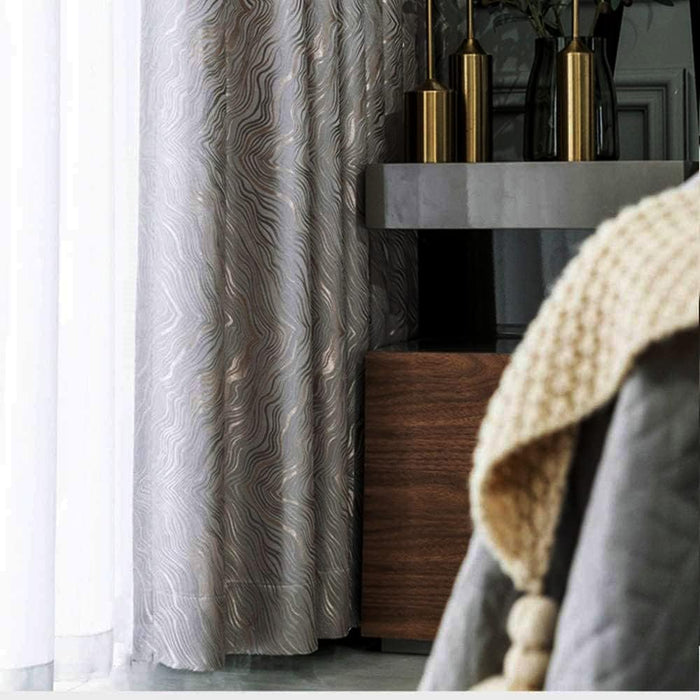 Anyhouz Curtain Silver Gray 500cmx250cm  Fashion Luxury Curtains Window Decor