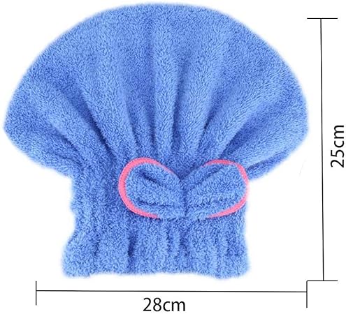 Anyhouz Hair Bonnets Yellow Microfibre Quick Hair Drying Bath Spa Bath Towels for Womens Shower Hat Bathroom Accessories