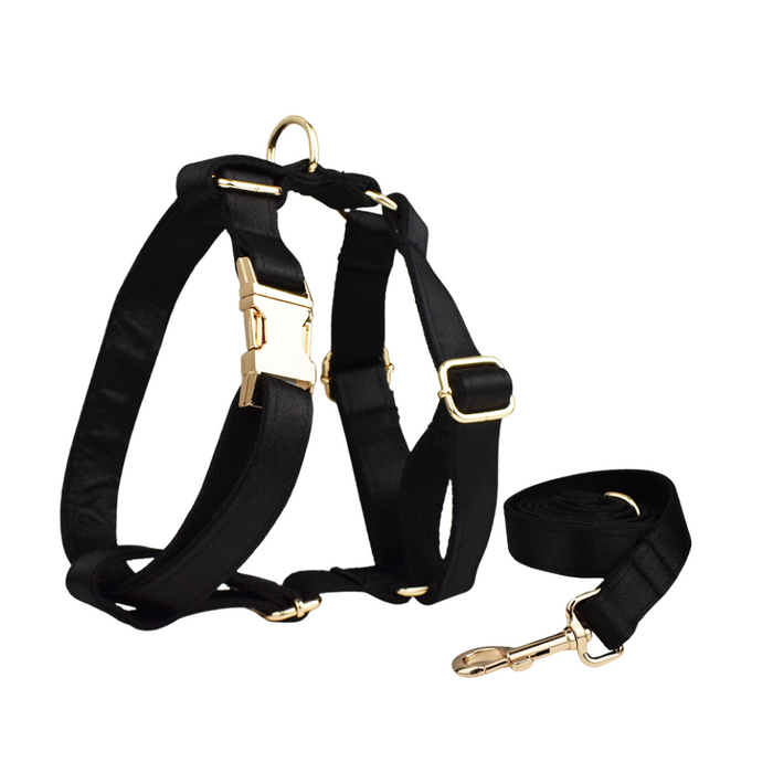 Anywags Pet Full Harness Leash Black  Heavy Duty DIY Metal Dog Leash