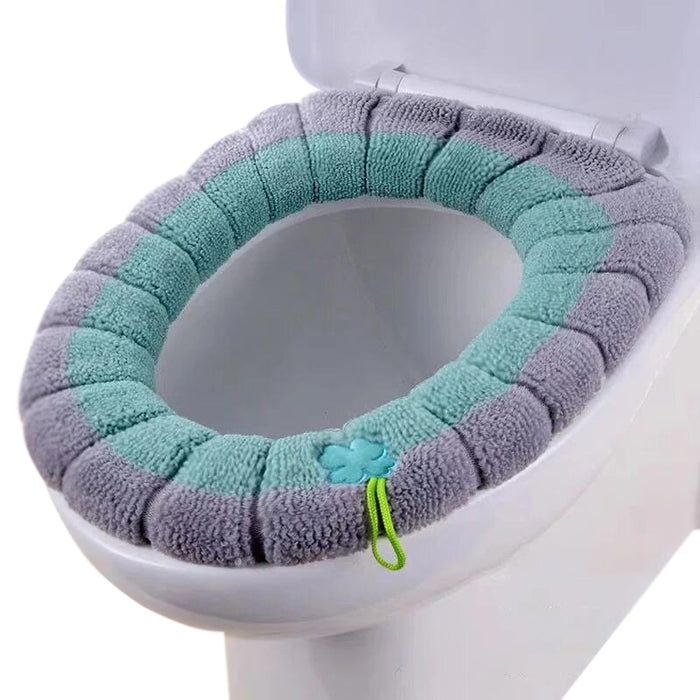 Anyhouz Toilet Seat Green Soft Warmer Washable Mat Cover Pad Cushion Seat Case Toilet Lid Cover Accessories