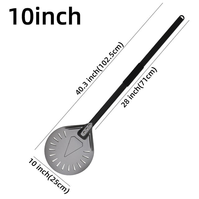 Anygleam Pizza Shovel 102.5cm Dark Grey for Perforated Peel with Metal Handle Oven Turning Baking Accessory