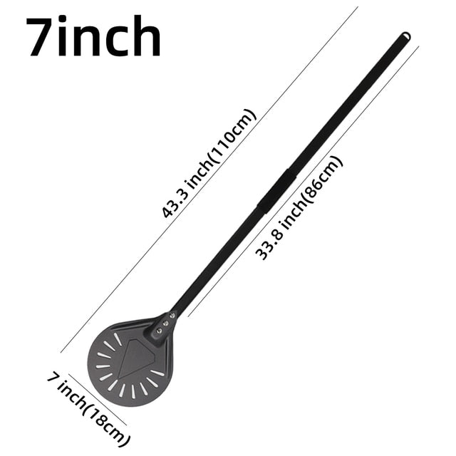 Anygleam Pizza Shovel 110cm Dark Grey for Perforated Peel with Metal Handle Oven Turning Baking Accessory