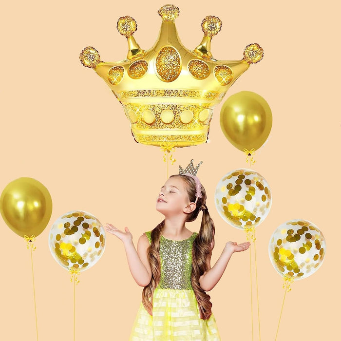 Anyparty Balloons Gold 32inch Number 9 Set Crown Party Decor