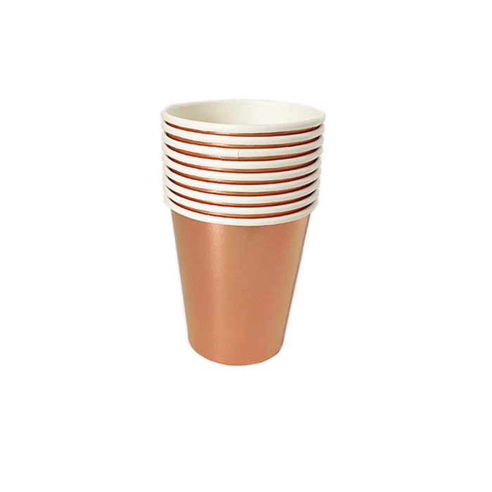 Anyparty Disposable Cups 8Pcs Rose Gold Latex Tableware