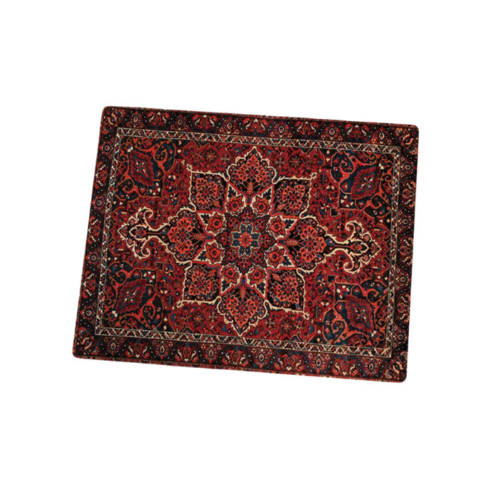 Anymob Mouse Pad Dark Red 22X18CM Persian Tribal Carpet Computer Office Desk Non-Slip Mat