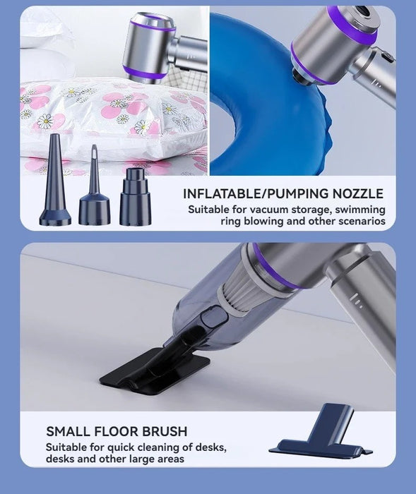 Anymob Vacuum Cleaner With Bag Purple Basic 4 Filters Mini Handheld Portable Blower 2in1 Home Car Appliance