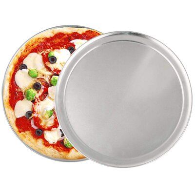 Anygleam 12 Inches Pizza Tray Aluminum Round Rimmed Non stick Metallic Dish Cake Baking Pan for Kitchen