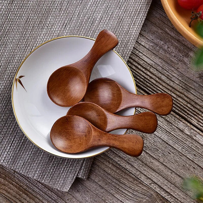 Anygleam Dark Brown 10 pcs Wooden Kitchen Spoon Kitchen Tableware