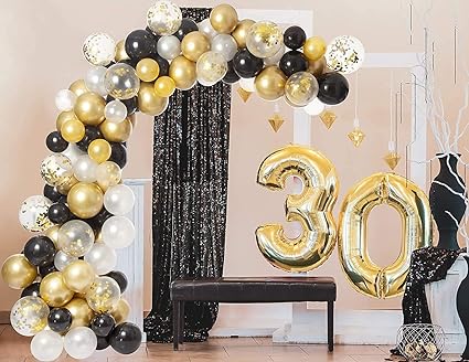 Anyparty Balloons Black Gold 120pcs Garland Arch Set Party Decor