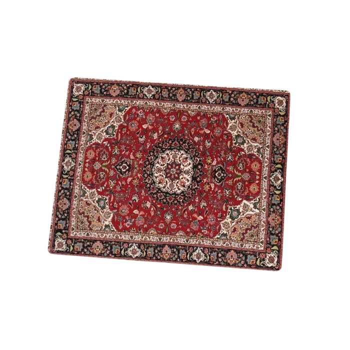 Anymob Mouse Pad Red Beige 22X18CM Persian Tribal Carpet Computer Office Desk Non-Slip Mat