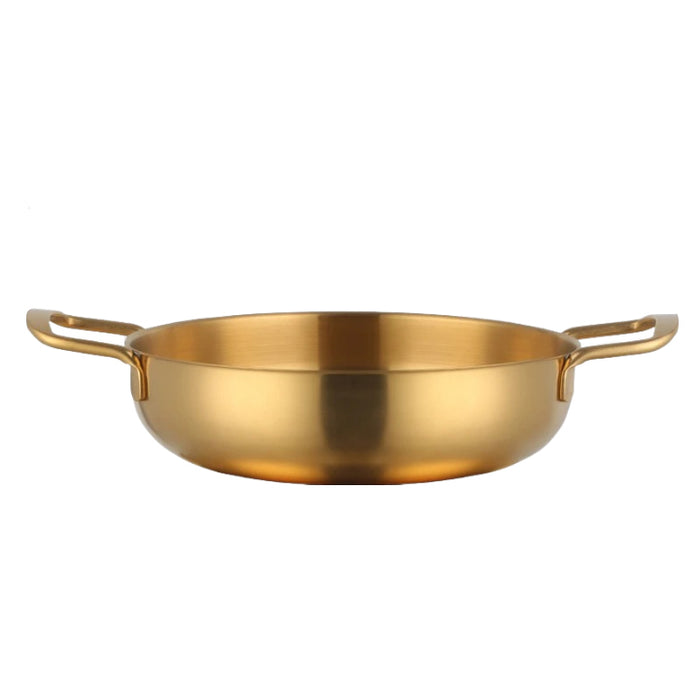 Anygleam Stock Pot Gold-L Stainless Steel HotPot Without Lid Single-Layer Cooking Soup Noodle Sea Food Home Kitchen Restaurant Tools