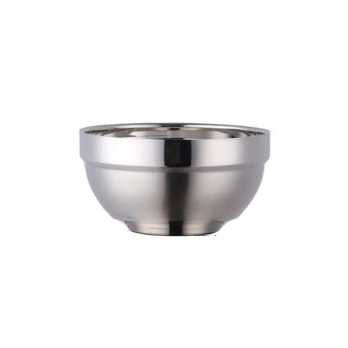 Anygleam Silver 2Pcs Small Stainless Steel Rice Bowl Single Anti-Scalding Layer Cooking Utensil