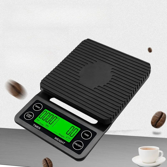 Anygleam Black Home Kitchen Timer Coffee Scale 5Kg Accurate Measure Electronic Portable Digital Display