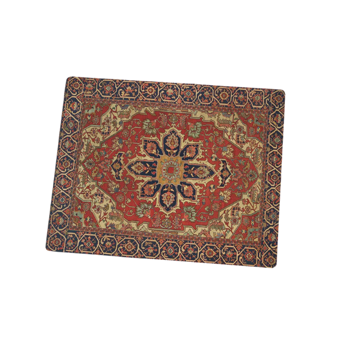 Anymob Mouse Pad Yellow Red 22X18CM Persian Tribal Carpet Computer Office Desk Non-Slip Mat