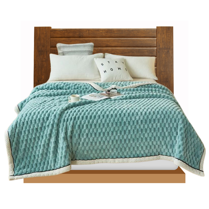 Anyhouz Blanket Mint Blue Velvet Autumn Warm Soft Fluffy Comfortable Throw Blanket