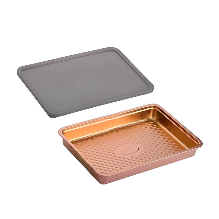 Anygleam Rose Gold 2Pcs Food Grade Stainless Steel Crisper Box Food Storage with Lid