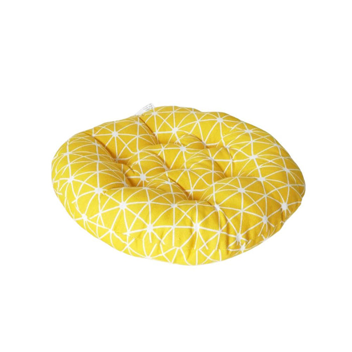 Anyhouz Seat Cushion Yellow Geometric Round Chair Pad Decorative Pillow