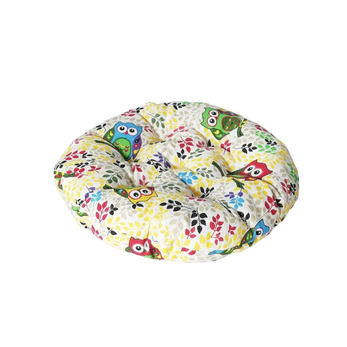 Anyhouz Seat Cushion Yellow Printed Round Chair Pad Decorative Pillow