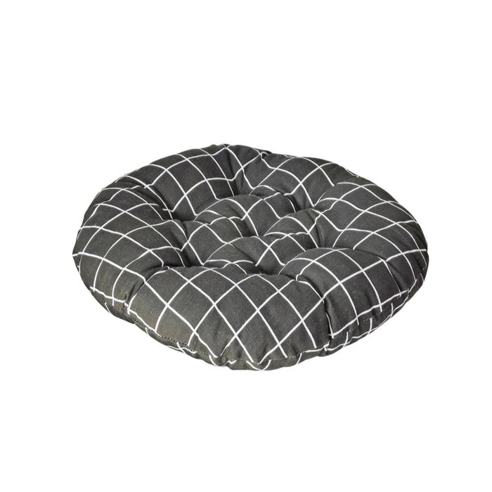 Anyhouz Seat Cushion Black Grid Pattern Round Chair Pad Decorative Pillow