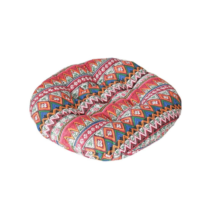 Anyhouz Seat Cushion Red Bohemian Round Chair Pad Decorative Pillow